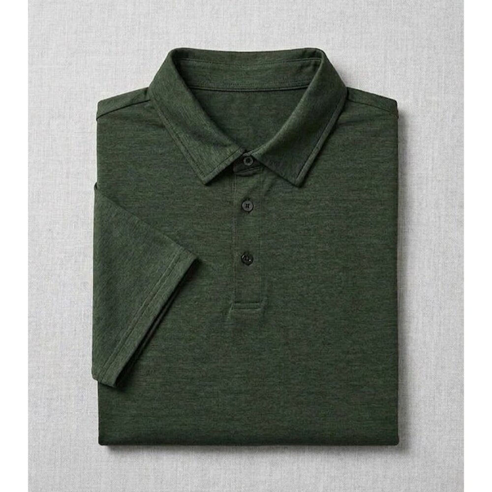 Mens Polo Shirt Performance Golf Moisture Wicking Athletic Casual Collared Large